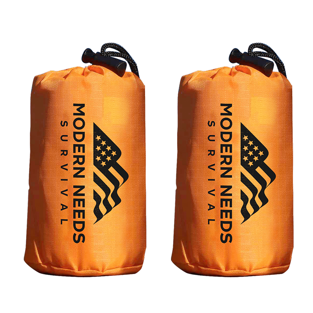 Upright images of two Modern Needs emergency sleeping bags
