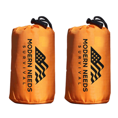 Upright images of two Modern Needs emergency sleeping bags
